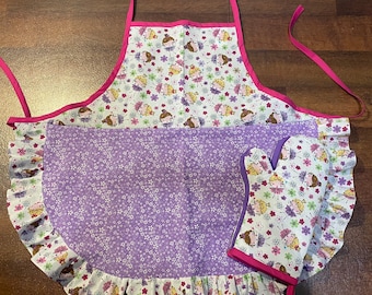 Delantal y manoplas para horno para niños