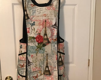 Delantal con espalda cruzada y manoplas para horno