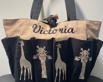 Bolsa de bingo con calcomanías de vinilo/bordado (hecha a pedido).