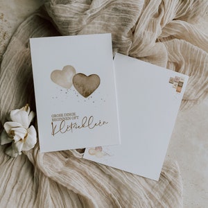 Karte zur Geburt, Hallo Baby Karte, personalisiert, Hallo kleines Wunder, Hallo Welt, Boho Stil, Trockenblumen, Luftballon