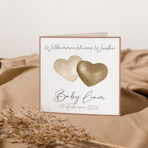 Karte zur Geburt -LIAM- personalisiert, stabile Ausführung, Willkommen auf der Welt, Junge Mädchen Geburt, Geschenk Baby,