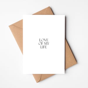 Klappkarte - Love of my Life -, + Briefumschlag, auf Wunsch personalisierbar, Karte Ich liebe Dich