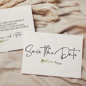 Karte Save the Date NO* 2, Eukalyptus, im A6 Format, personalisiert, Postkarte
