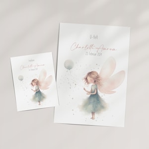 U-Heft und Impfpass Hülle Prinzessin Fee, rosa, Krankenversicherungskarte, U-Heft Hülle personalisiert