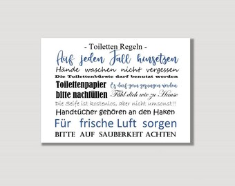 Toilettenregeln Etsy