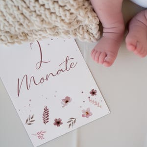 Meilensteinkarten Baby, 12 Monatskarten, Mein erstes Jahr - ALIYA -, Meilenstein Karten, Schwangerschaft, Geschenk Set zur Geburt