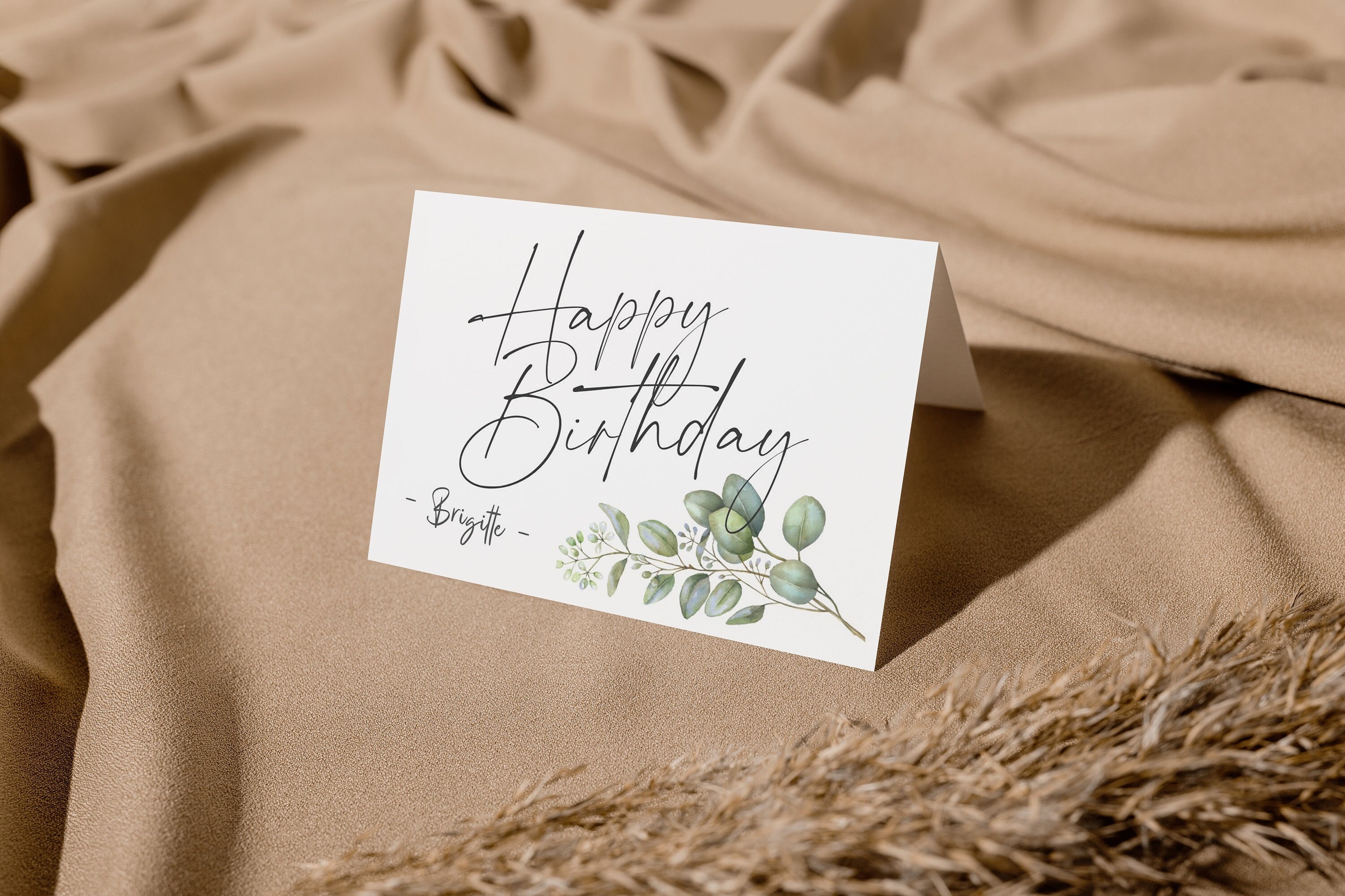 Glückwunschkarte MARIA Happy Birthday Eukalyptus Grußkarte | Etsy