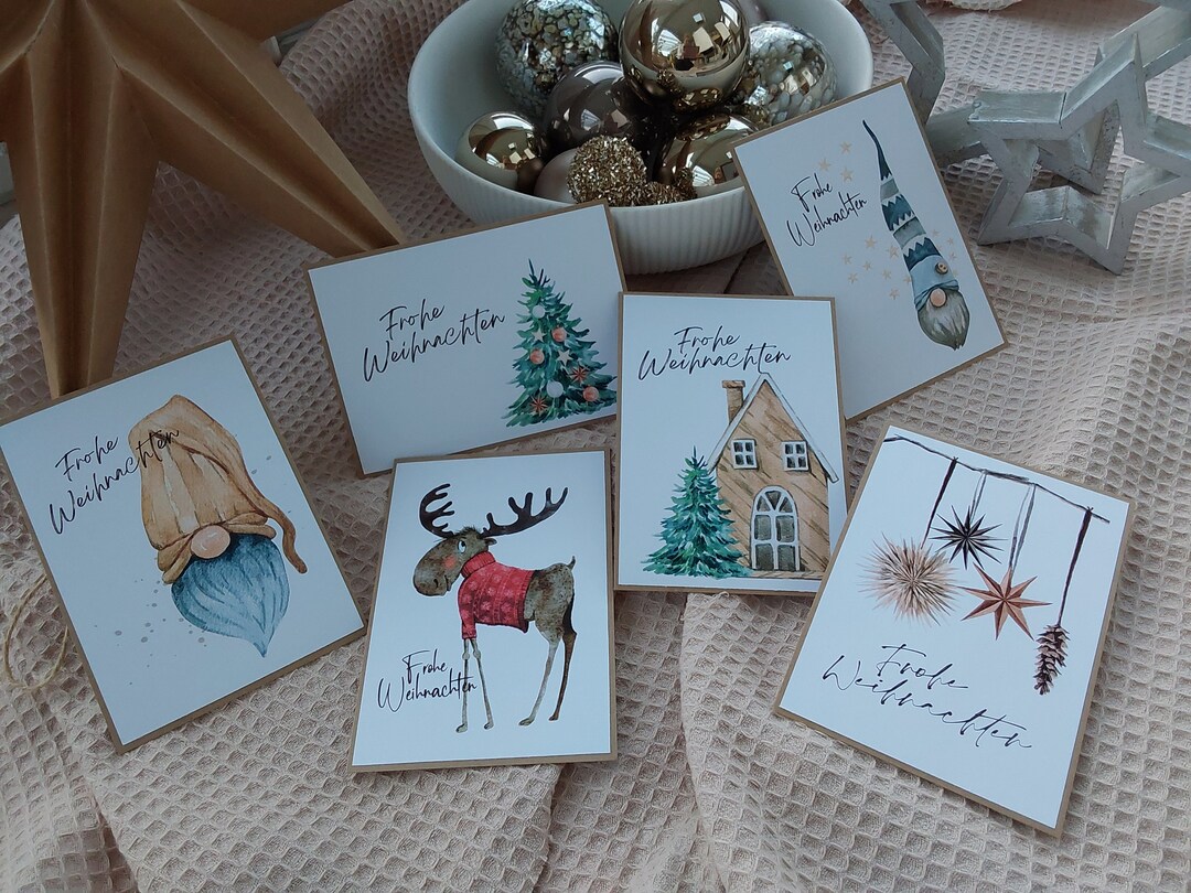 E&G Klasse Weihnachtskarten Set – 12 Postkarten Mit Umschlägen, „Zeit Für Weihnachten“, Made In Germany
