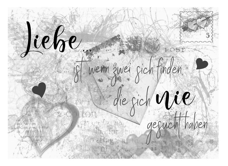 Poster Spruch Liebe ist wenn sich zwei finden die sich nie Etsy