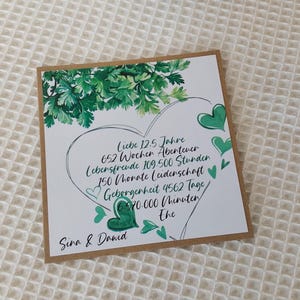 Glückwunschkarte Petersilien Hochzeit personalisiert mit Namen, Karte Petersilienhochzeit, stabile Ausführung