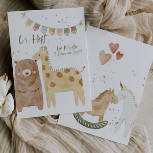 SET U-Heft und Impfpass Hülle LEA personalisiert, Boho Stil