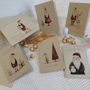6er Set Graspapier Weihnachtskarten mit Umschlag, skandinavische Weihnachten