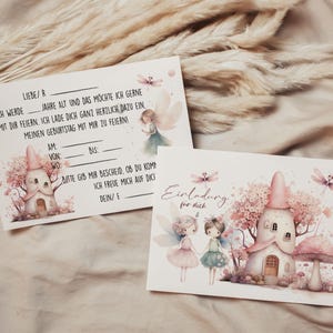 1x / 5x / 10x Einladungskarten Kindergeburtstag Prinzessin Fee / Einladung für Kinder / DIN A6