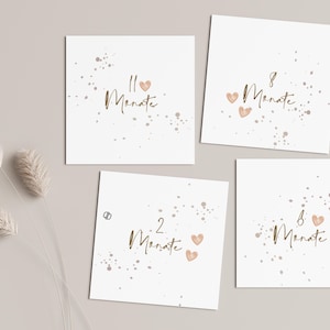 BOHO Milestone Cards Baby, 12 Monthly Cards + 3 Weekly Cards, My First Year, Milestone Cards