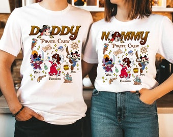 Personalized Pirates Dad Mom Shirt, Mickey and Friends Mommy Daddy Pirate Crew, Pirates of the Caribbean, Disneyland Mother's Day Shirt