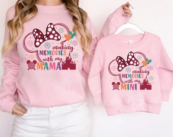 Minnie Ears Making Memories With My Mama Mini Shirt, WDW Disneyland Castle Mommy and Me, Mother’s Day Shirt, Disneyland Family Trip 2024