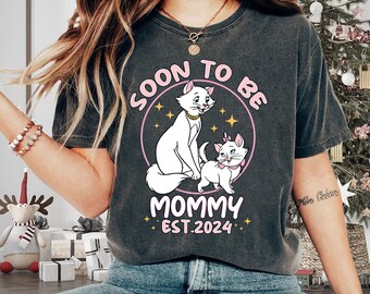 Disneyland Marie Cat Mom Shirt, Disneyland Soon to be Mommy Shirt, Mother’s Day Shirt, Disneyland Family Trip 2024, Cat Lover, Gift For Mom