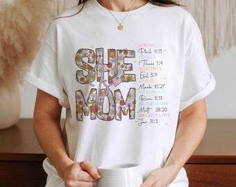 She is Mom Shirt I She is Strong Shirt I Bible Verse I Mom Shirt I Strong Mom Shirt I Christian Mom Shirt I Mother's Day Gift