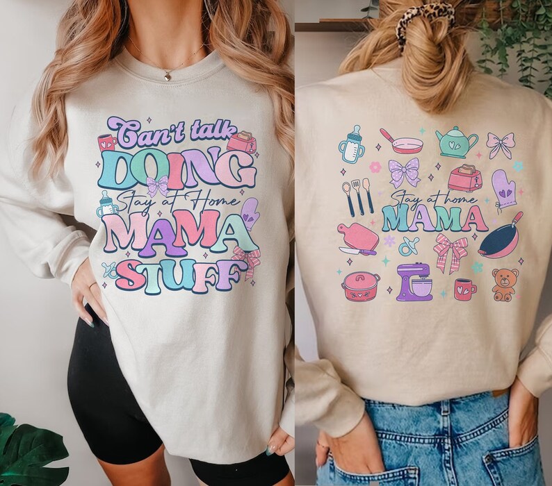 Can't Talk Right Now Doing Mama Stay At Home Stuff Coquette Bow Mother's Day Shirt Mother's Day Gift Cool Mom Shirt Gift For Mom image 1