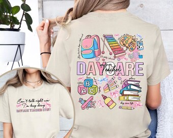 Can’t Talk Right Now Doing Daycare Teacher Stuff Shirt | Teacher Appreciation Gift | Teacher Gift Last Day Of Shool Shirt