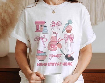 Can't Talk Right Now Doing Mama Stay At Home Stuff Coquette Bow Shirt, Mother's Day Shirt, Funny Mama Sweatshirt, Kitchen Mama Shirt