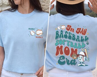 Personalized Baseball Mom Era Shirt, Custom In My Sports Mom Era Shirt, Gift for Mom, Gameday Tee, Funny Sports Mom Shirt