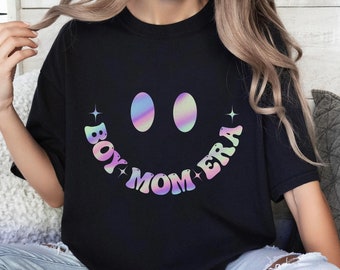 Boy Mom Era Blue Glass Reflect Mothers Day Shirt, In My Boy Mom Era Shirt, Blue Glass Reflect Text Shirt, Motherhood Tour Mom Gift