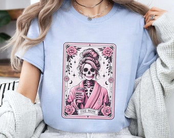 The Mom Skeleton Tarot Card Shirt, Woman Skeleton Mother's Day Shirt, Mother's Day Gift, Skeleton Mother Tshirt, Witchy Vibes Celestial Mama