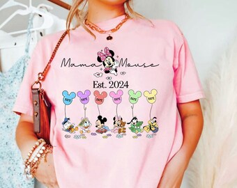 Personalized Minnie Mama Mouse Shirt, Custom Name Kids Baby Mickey and Friends, Disneyland Mom shirts, Mother's Day shirt, Family Trip