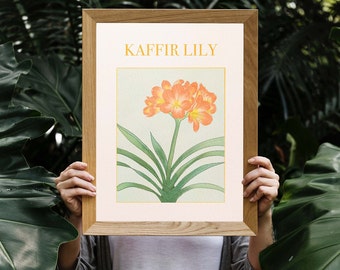 Kaffir Lily flower printable wall art / oversized printable wall decor / printable card for her