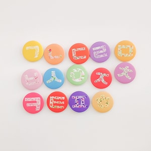 Pick your 6 pins hangeul initial badge / korea alphabet badge / Team badge / flower floral typography / Korea name / BTS K pop army gift