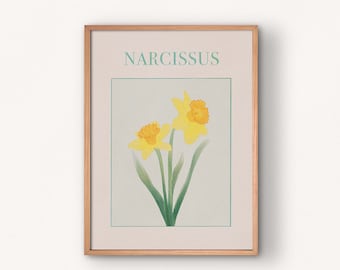 Narcissus printable wall art / oversized printable wall decor / printable card for her