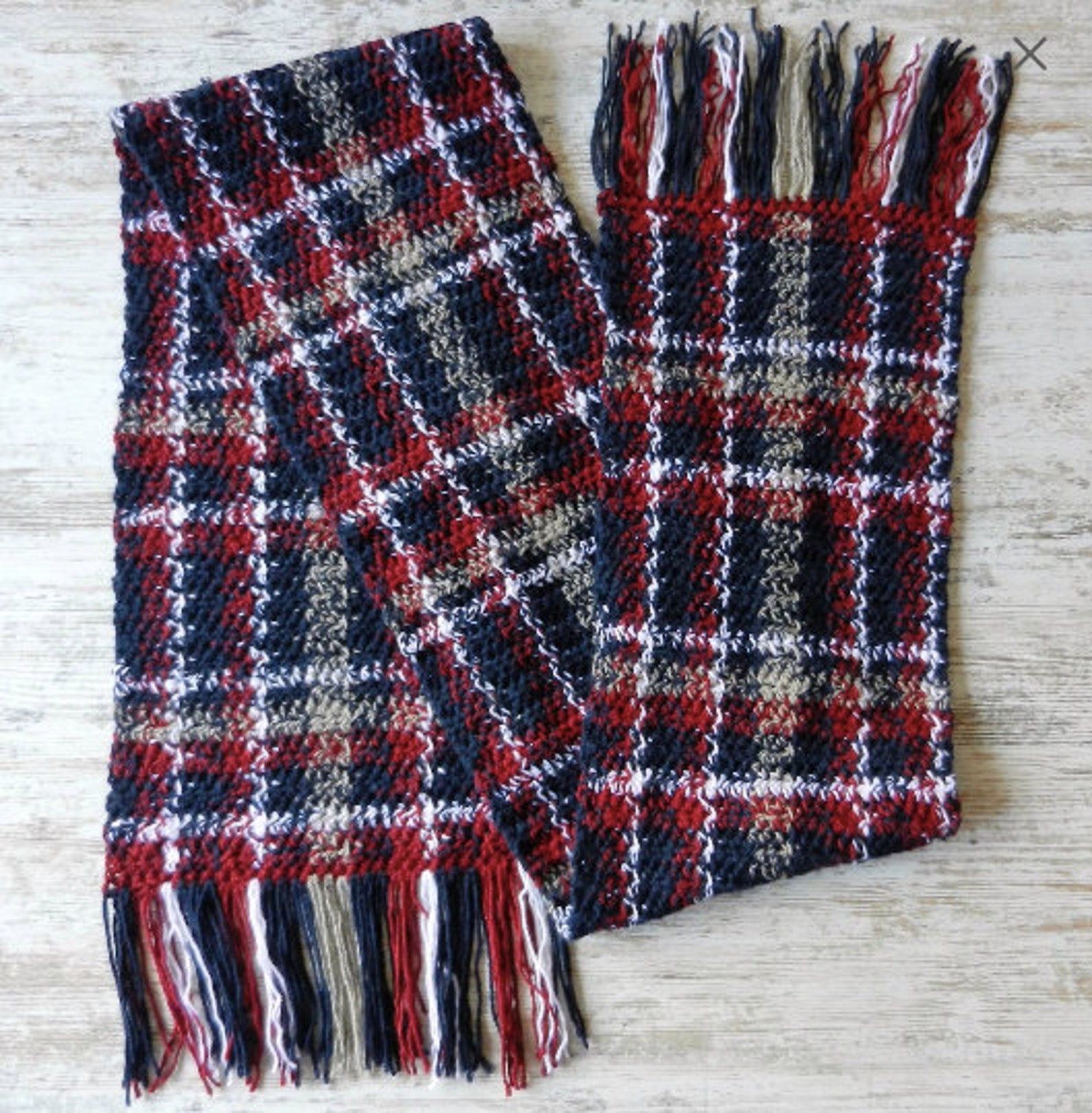 The Crochet Plaid Scarf Crochet Pattern Etsy