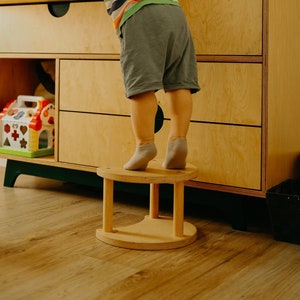 Kids Step Stool MOON and OVAL 20 cm, Montessori Learning Stool, Toddler Step Stool, Wooden Step Stool, Kitchen Stool, Bathroom Stool