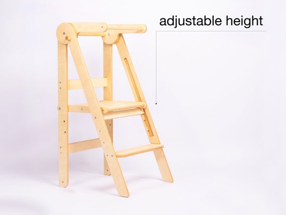 Adjustable Folding Helper Tower PEAK Toddler Kitchen Step | Etsy