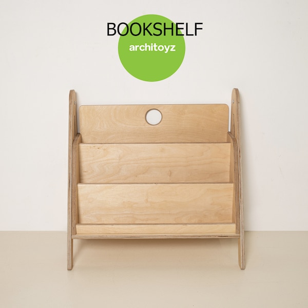 Montessori bookshelf for children, Toddler book storage, Montessori furniture, Bookshelf for kids, Kids room bookcase, Nursery toy storage