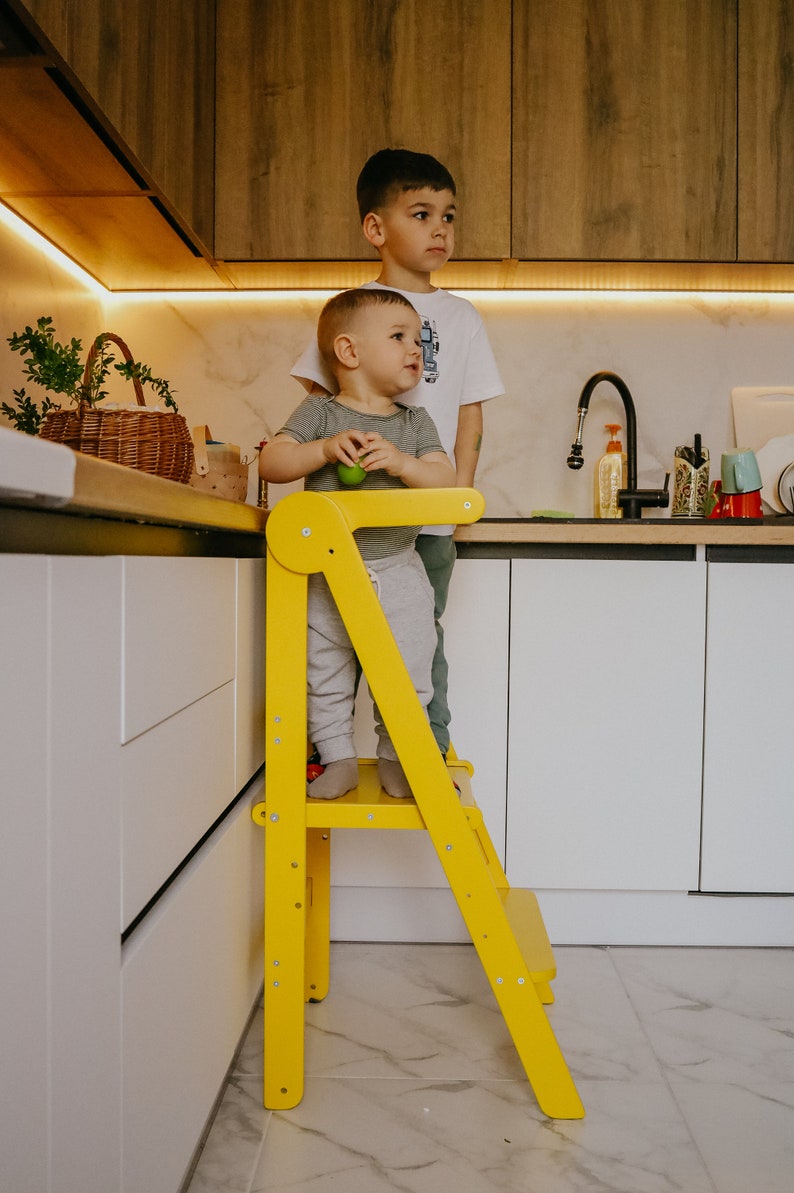 Folding Helper Tower PEAK Kitchen Step Stool Toddler Safety Etsy
