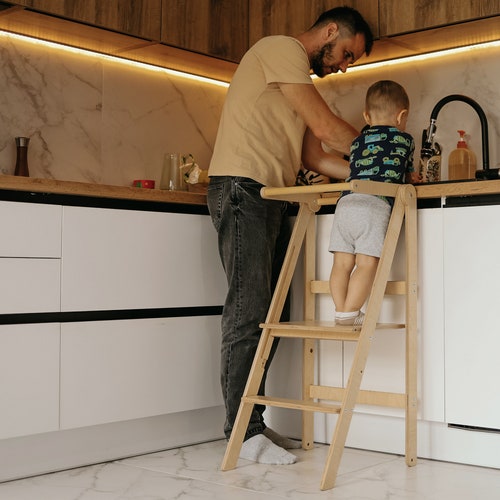 Adjustable Folding Helper Tower PEAK Kitchen Step Stool Etsy