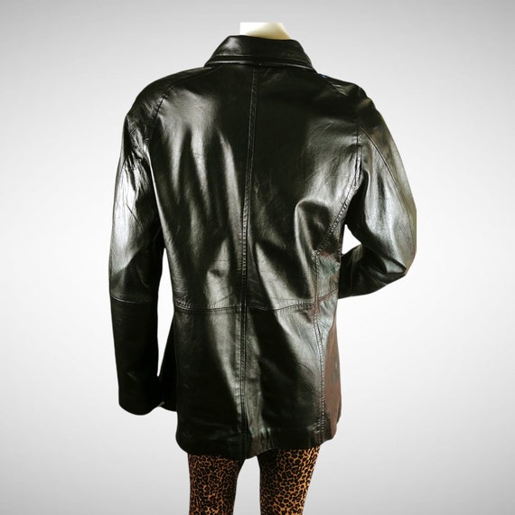 Vintage Y2K Spy Girl Black 100% Lambskin Leather … - image 4