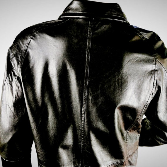 Vintage Y2K Spy Girl Black 100% Lambskin Leather … - image 6