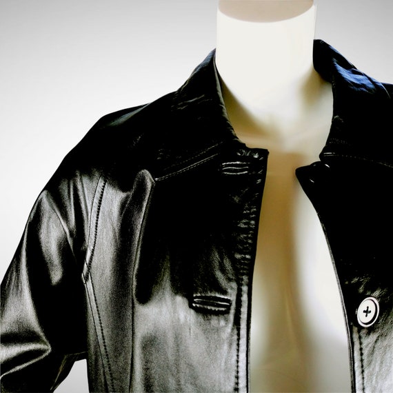 Vintage Y2K Spy Girl Black 100% Lambskin Leather … - image 7