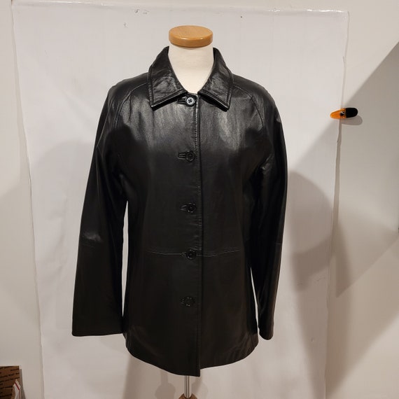 Vintage Y2K Spy Girl Black 100% Lambskin Leather … - image 9