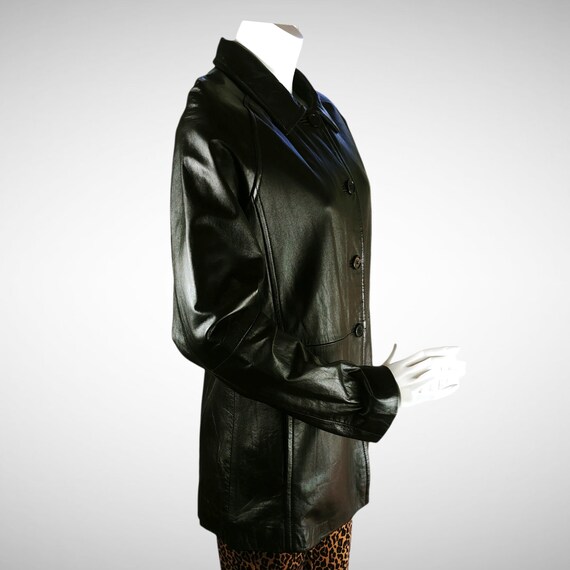 Vintage Y2K Spy Girl Black 100% Lambskin Leather … - image 3
