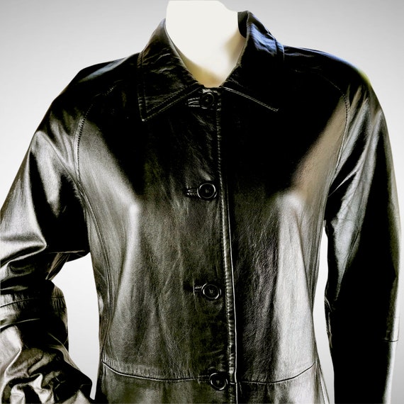 Vintage Y2K Spy Girl Black 100% Lambskin Leather … - image 5