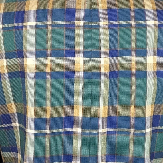 90s Collarless Irish Hand-Woven Wool Plaid Jacket… - image 6