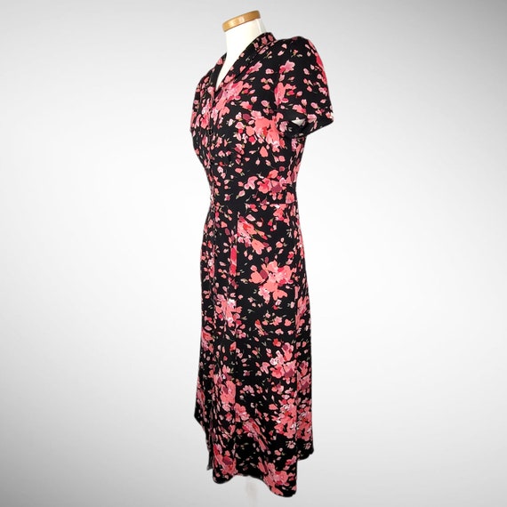 90s Does 30s MISS DORBY Button Front Day Dress | … - image 3