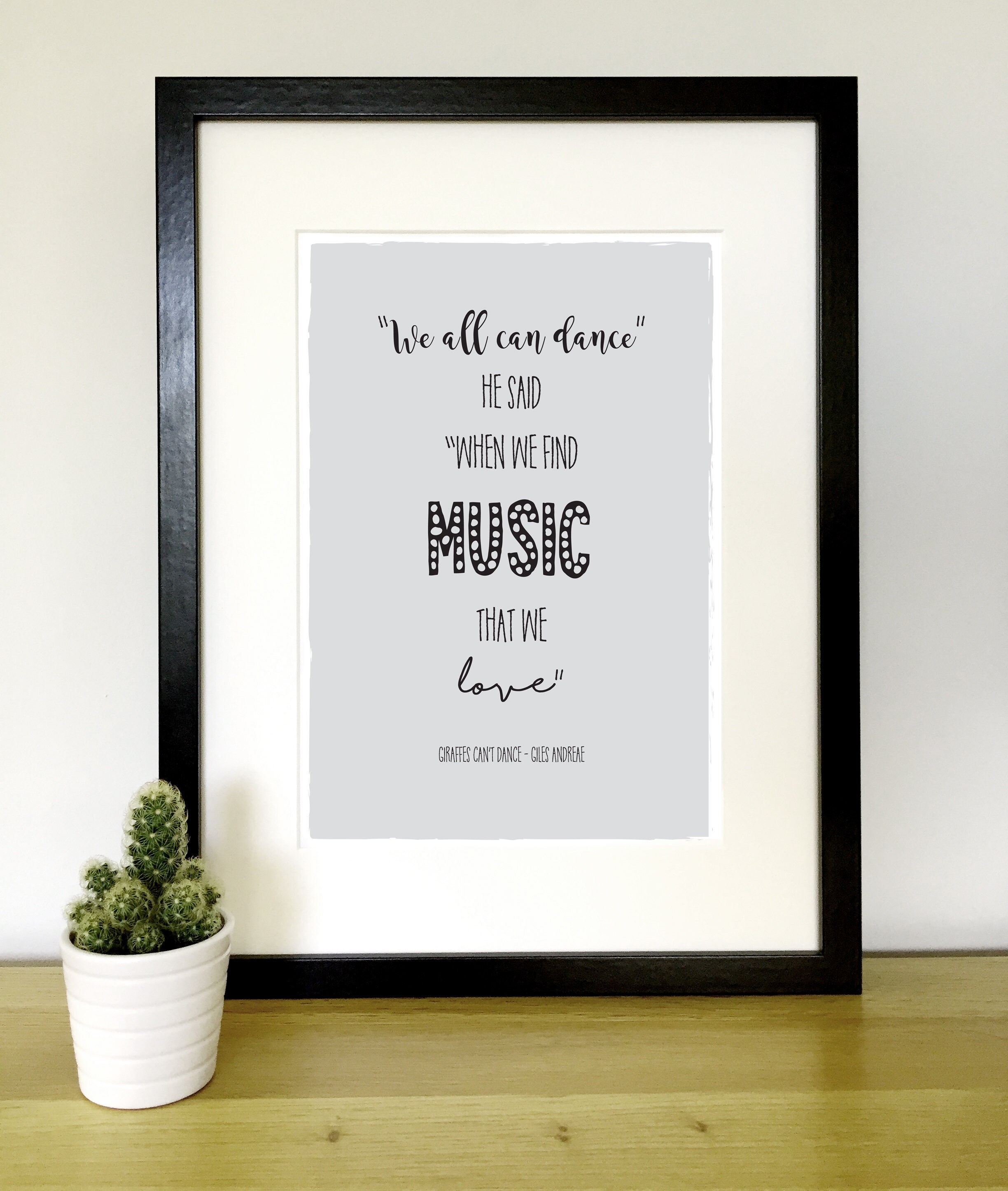 giraffes cant dance quote a4 unframed print etsy