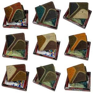 NWT Cusco Machu Picchu Peru Souvenir Men's Embossed Leather Bifold Wallet