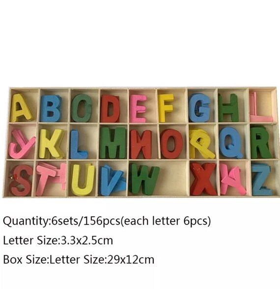 156pcs Wooden Letters Alphabet DIY Craft Decoration Kids Education Toy Gift 