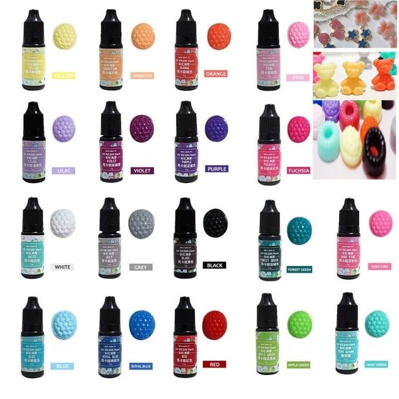 18 Color Set Uv Crystal Epoxy Resin Pigment Uv Resin Coloring - Etsy
